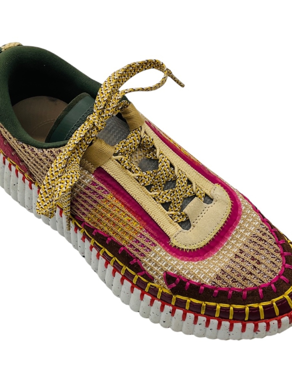 CHLOE PINK / TAN MULTI KNIT LOW TOP SNEAKERS